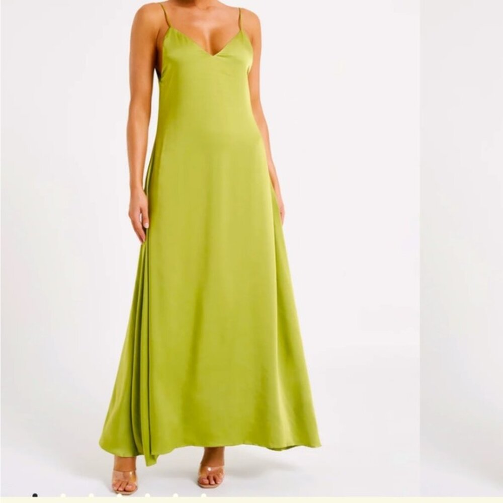 Meshki satin green dress